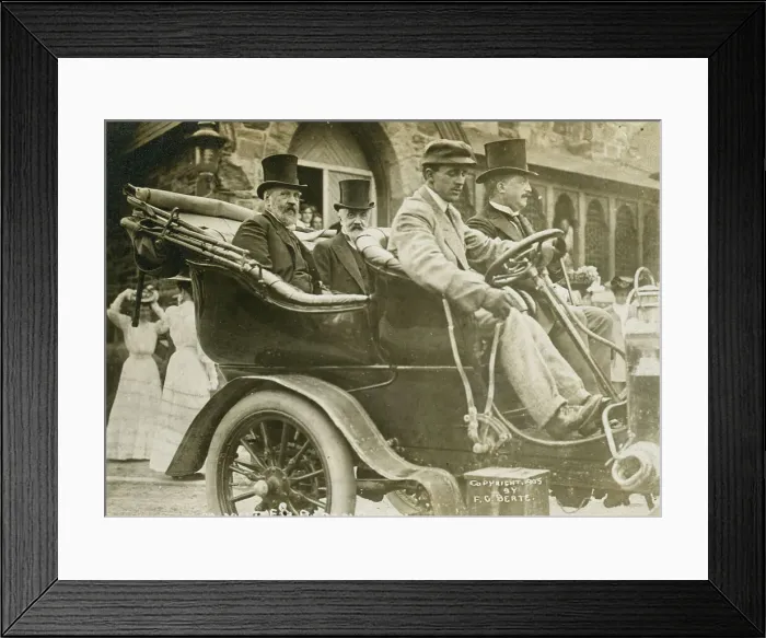 Framed Print : Russian envoys Serge Witte and Baron de Rosen in an automobile, c1905. Creator: Unknown Framed Print : Russian envoys Serge Witte and Baron de Rosen in an automobile, c1905. Creator: Unknown