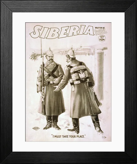 Framed Print : Siberia [graphic] : written by Bartley Campbell. c1900. Creators: Bartley Campbell, U.S. Printing Co