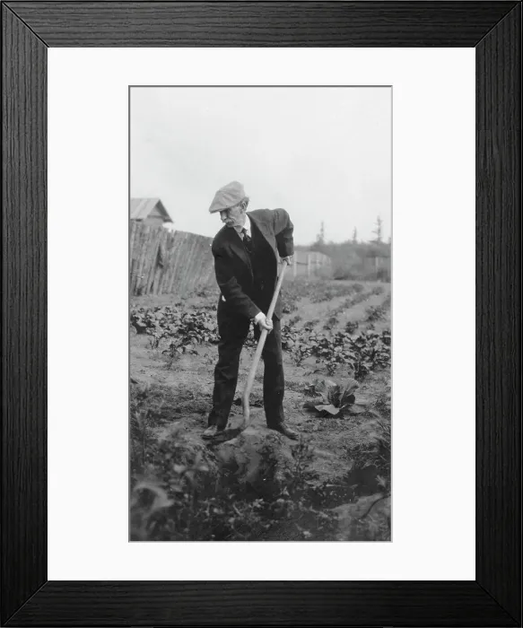 Framed Print : Frank G. Carpenter in a garden, between c1900 and 1916. Creator: Unknown Framed Print : Frank G. Carpenter in a garden, between c1900 and 1916. Creator: Unknown