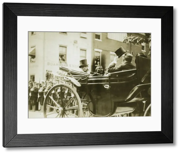 Framed Print : Baron Komura and Kogaro Takahira in carriage, 1905. Creator: Unknown Framed Print : Baron Komura and Kogaro Takahira in carriage, 1905. Creator: Unknown