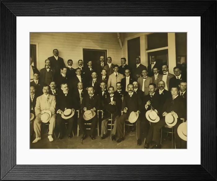 Framed Print : Komura and Takahira, with newspapermen, 1905. Creator: Unknown Framed Print : Komura and Takahira, with newspapermen, 1905. Creator: Unknown