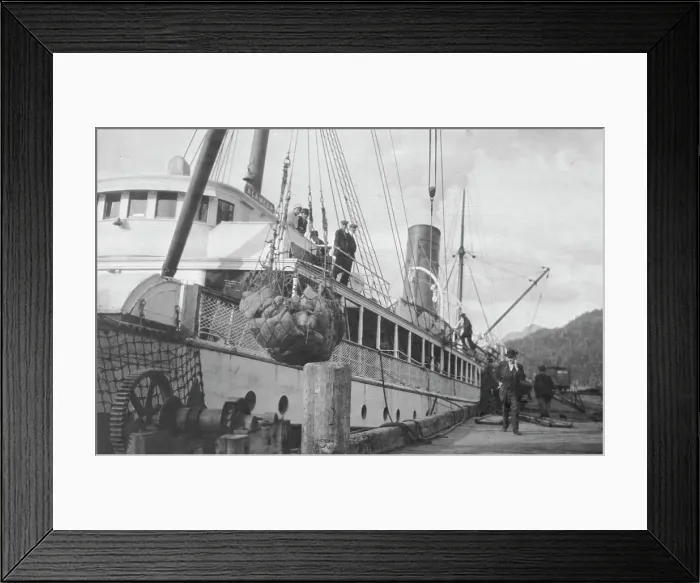 Framed Print : Loading copper on ship, between c1900 and 1916. Creator: Unknown Framed Print : Loading copper on ship, between c1900 and 1916. Creator: Unknown