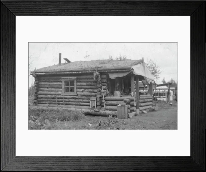 Framed Print : Log cabin, between c1900 and 1916. Creator: Unknown Framed Print : Log cabin, between c1900 and 1916. Creator: Unknown