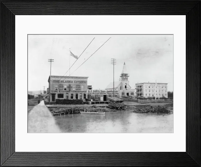Framed Print : The Alaska Citizen building, between c1900 and 1916. Creator: Unknown Framed Print : The Alaska Citizen building, between c1900 and 1916. Creator: Unknown