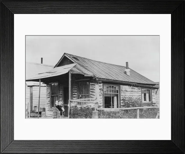 Framed Print : Log cabin, between c1900 and 1916. Creator: Unknown Framed Print : Log cabin, between c1900 and 1916. Creator: Unknown