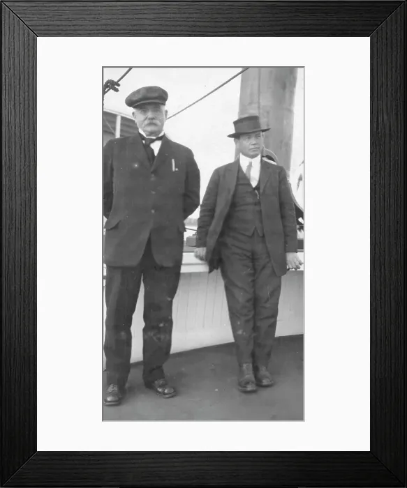 Framed Print : Two men on deck of ship, between c1900 and 1916. Creator: Unknown