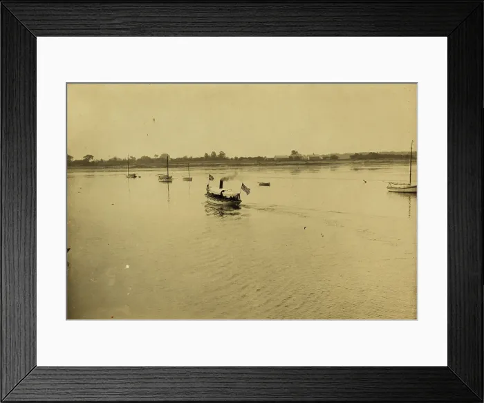 Framed Print : Proceeding to peace conference by steam launch, 1905. Creator: Unknown Framed Print : Proceeding to peace conference by steam launch, 1905. Creator: Unknown