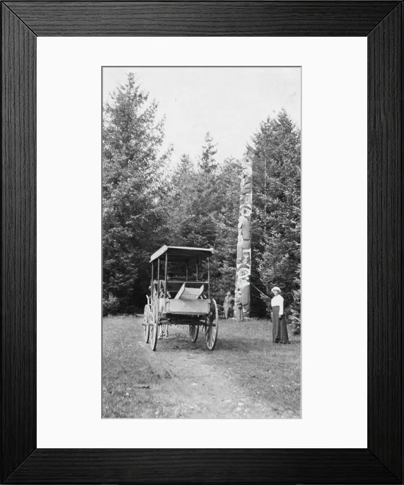 Framed Print : Totem pole, between c1900 and c1930. Creator: Unknown Framed Print : Totem pole, between c1900 and c1930. Creator: Unknown