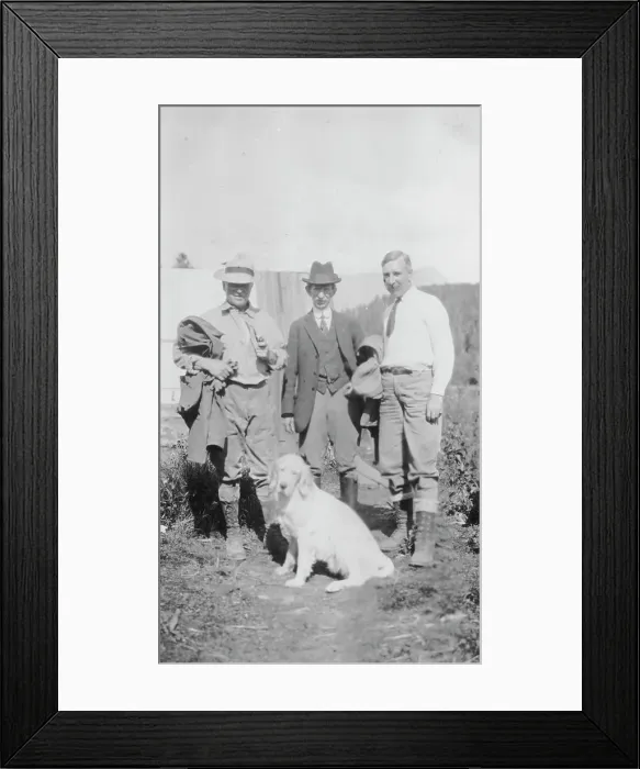 Framed Print : Left to right: Mr. Herron, Frank G. Carpenter and Duncan Stuart, between c1900 and 1916. Creator: Unknown Framed Print : Left to right: Mr. Herron, Frank G. Carpenter and Duncan Stuart, between c1900 and 1916. Creator: Unknown