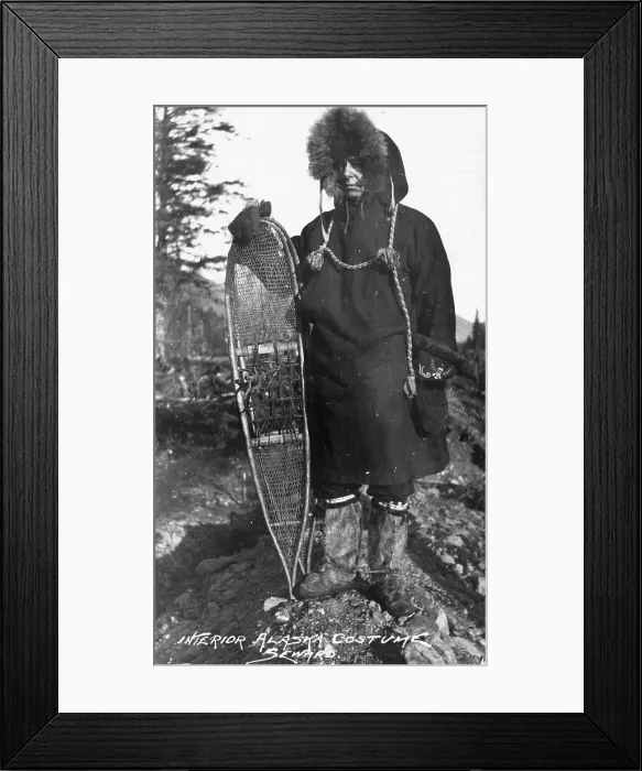 Framed Print : Interior Alaska costume, between c1900 and c1930. Creator: Unknown Framed Print : Interior Alaska costume, between c1900 and c1930. Creator: Unknown