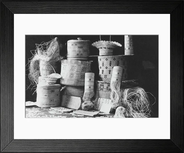 Framed Print : Basket weaving, between c1900 and c1930. Creator: Unknown Framed Print : Basket weaving, between c1900 and c1930. Creator: Unknown