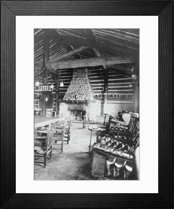 Framed Print : The Log Cabin Club, between c1900 and 1923. Creator: Unknown Framed Print : The Log Cabin Club, between c1900 and 1923. Creator: Unknown