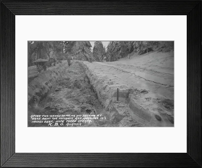 Framed Print : Clearing up volcanic ashes, between c1900 and c1930. Creator: Unknown Framed Print : Clearing up volcanic ashes, between c1900 and c1930. Creator: Unknown