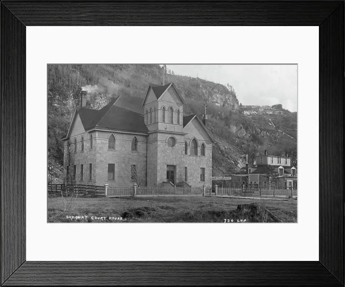 Framed Print : Skagway Court House, between c1900 and c1930. Creator: Unknown Framed Print : Skagway Court House, between c1900 and c1930. Creator: Unknown