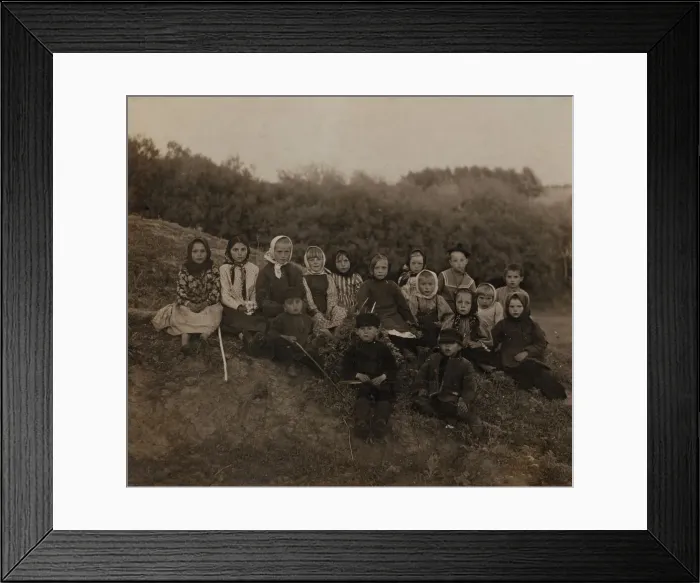 Framed Print : Group of children, in Iasnaia Poliana, 1908. Creator: Sergey Mikhaylovich Prokudin-Gorsky Framed Print : Group of children, in Iasnaia Poliana, 1908. Creator: Sergey Mikhaylovich Prokudin-Gorsky