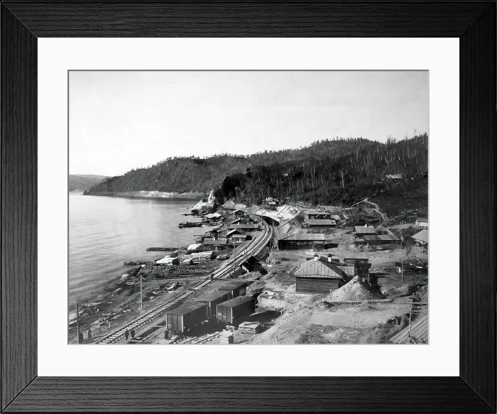 Framed Print : View of a Railroad Along Lake Baikal, 1900-1904. Creator: Unknown Framed Print : View of a Railroad Along Lake Baikal, 1900-1904. Creator: Unknown