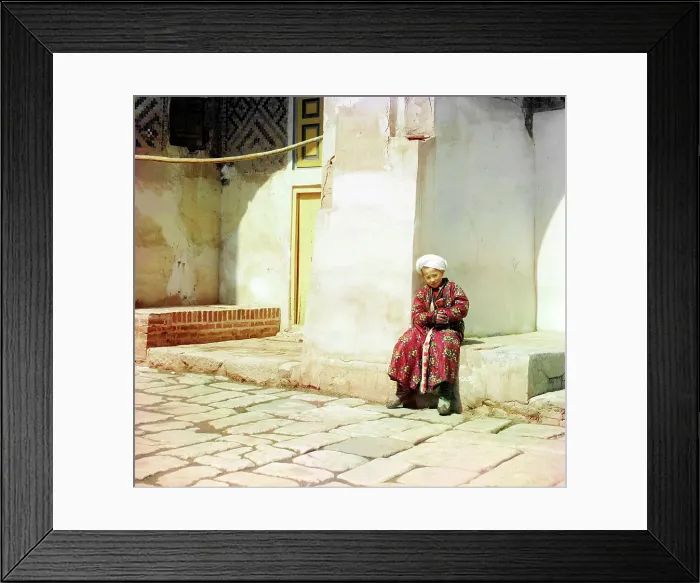 Framed Print : In the court of Shir-Dor mosque, Samarkand, between 1905 and 1915. Creator: Sergey Mikhaylovich Prokudin-Gorsky Framed Print : In the court of Shir-Dor mosque, Samarkand, between 1905 and 1915. Creator: Sergey Mikhaylovich Prokudin-Gorsky