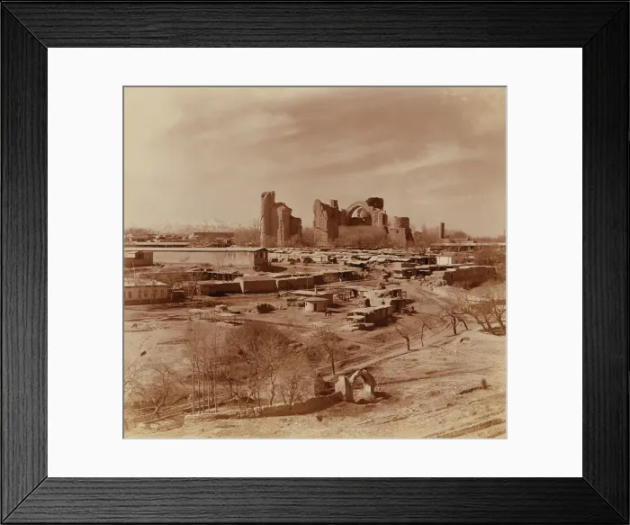 Framed Print : General view of the Bibi-Khanym mosque from Shakh-i Zindeh, Samarkand, between 1905 and 1915. Creator: Sergey Mikhaylovich Prokudin-Gorsky Framed Print : General view of the Bibi-Khanym mosque from Shakh-i Zindeh, Samarkand, between 1905 and 1915. Creator: Sergey Mikhaylovich Prokudin-Gorsky