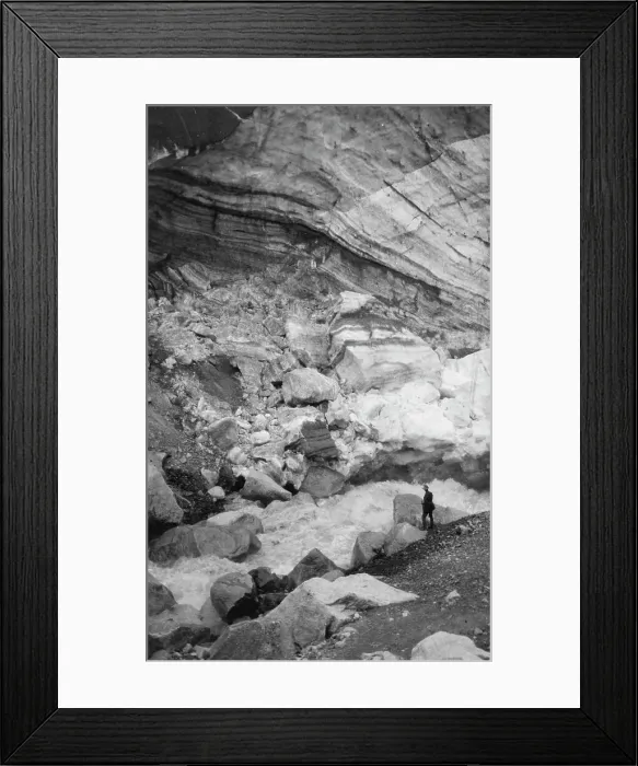 Framed Print : Glacier and glacial stream, between c1900 and 1923. Creator: Unknown Framed Print : Glacier and glacial stream, between c1900 and 1923. Creator: Unknown