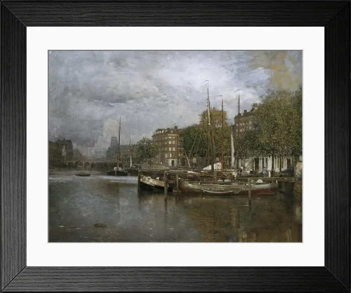 Framed Print : Canal in Rotterdam, c1900 / 1906. Creator: Robert Russ Framed Print : Canal in Rotterdam, c1900 / 1906. Creator: Robert Russ