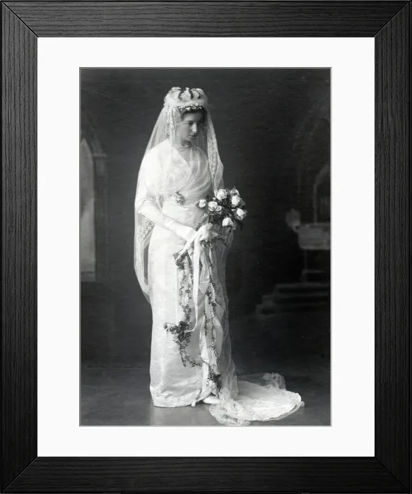 Framed Print : Portrait of Alfhild Arosenius (1880-1966) in wedding dress, 1913. Creator: Ferdinand Flodin Framed Print : Portrait of Alfhild Arosenius (1880-1966) in wedding dress, 1913. Creator: Ferdinand Flodin