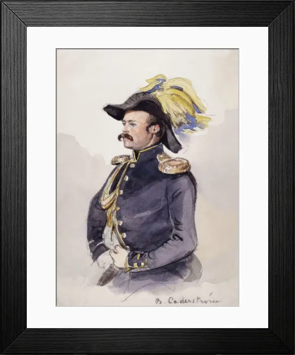 Framed Print : Portrait of Bror Cederström in uniform. (c1850s). Creator: Fritz von Dardel Framed Print : Portrait of Bror Cederström in uniform. (c1850s). Creator: Fritz von Dardel