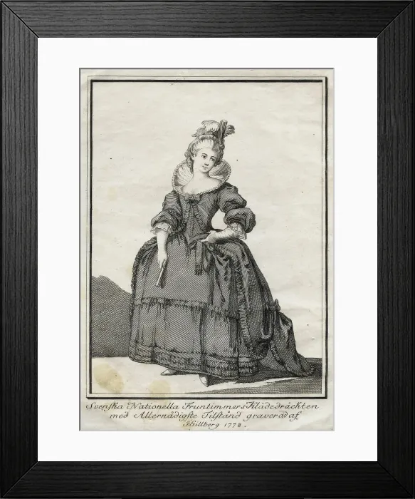 Framed Print : Gustaf III's national costume, 1778. Creator: Jacob Gillberg