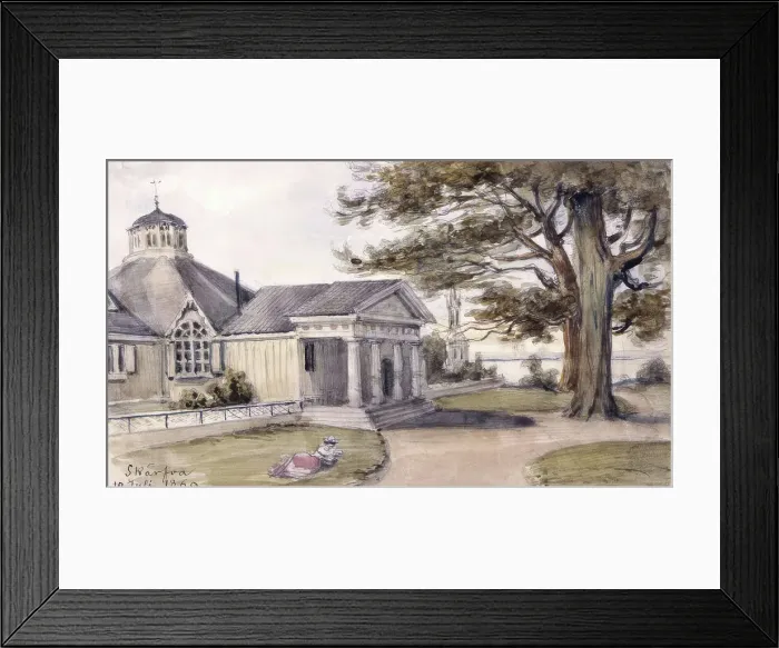Framed Print : Skärva mansion, Blekinge, 10 July 1869. Creator: Fritz von Dardel Framed Print : Skärva mansion, Blekinge, 10 July 1869. Creator: Fritz von Dardel