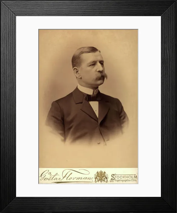 Framed Print : Male portrait: Andrée, Salomon (1854-1897), engineer, physicist, polar researcher, 1896. Creator: Gosta Florman Framed Print : Male portrait: Andrée, Salomon (1854-1897), engineer, physicist, polar researcher, 1896. Creator: Gosta Florman