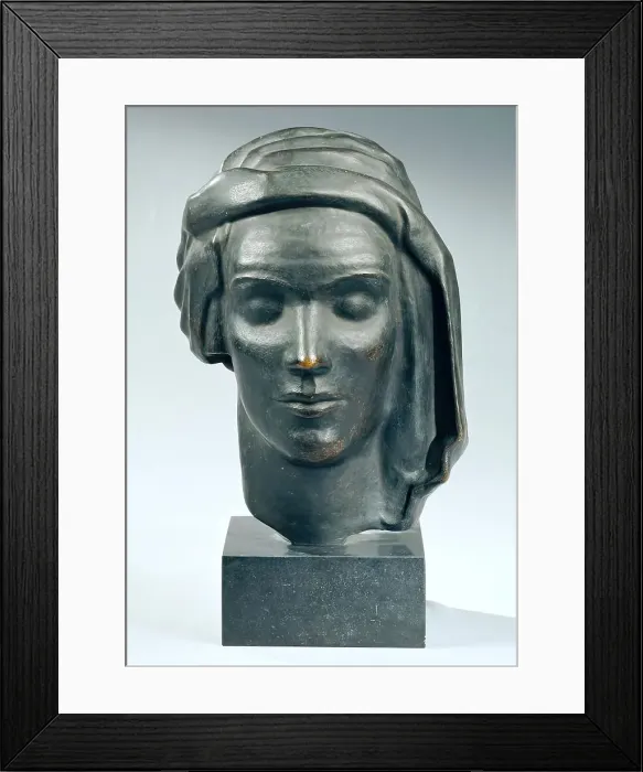 Framed Print : Female head with turban (Edwarda), 1935. Creator: Viktor Planckh Framed Print : Female head with turban (Edwarda), 1935. Creator: Viktor Planckh