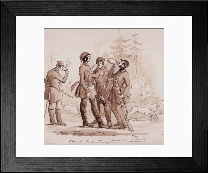 Framed Print : My first hunt'. Gimo October 7, 1841. Creator: Fritz von Dardel. My first hunt'. Gimo October 7, 1841. Creator: Fritz von Dardel Framed Print : My first hunt'. Gimo October 7, 1841. Creator: Fritz von Dardel. My first hunt'. Gimo October 7, 1841. Creator: Fritz von Dardel