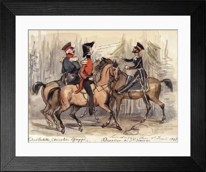 Framed Print : Military on horseback, Saturday 5 June 1847. Creator: Fritz von Dardel Framed Print : Military on horseback, Saturday 5 June 1847. Creator: Fritz von Dardel