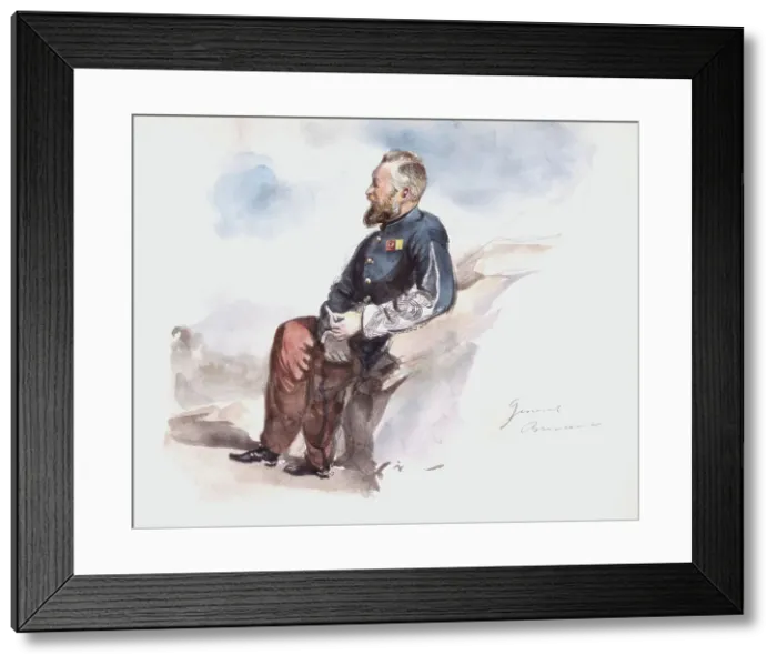 Framed Print : Portrait of General Augustin Henri Brincourt. (c1850s). Creator: Fritz von Dardel Framed Print : Portrait of General Augustin Henri Brincourt. (c1850s). Creator: Fritz von Dardel