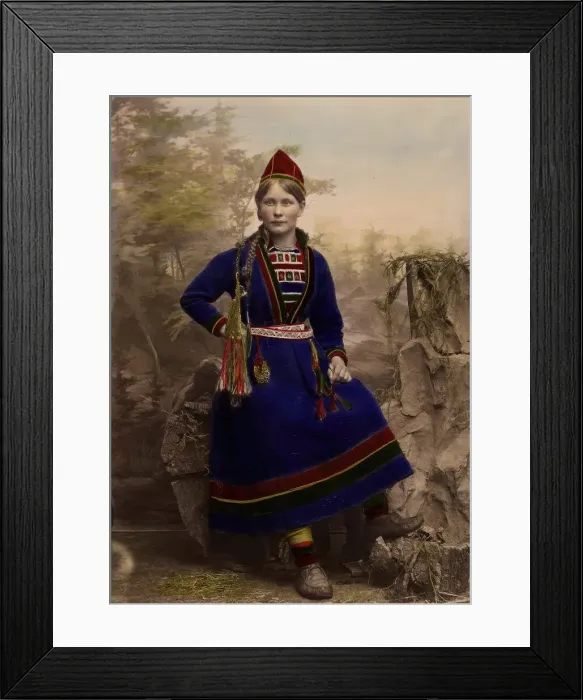 Framed Print : Woman wearing Sami costume - Inga Åren, Frostviken, Lapland, 1870-1898. Creator: Helene Edlund Framed Print : Woman wearing Sami costume - Inga Åren, Frostviken, Lapland, 1870-1898. Creator: Helene Edlund
