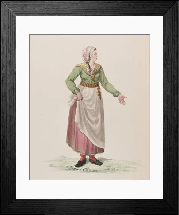 Framed Print : Female costume, 1780. Creator: Carl Wilhelm Swedman Framed Print : Female costume, 1780. Creator: Carl Wilhelm Swedman