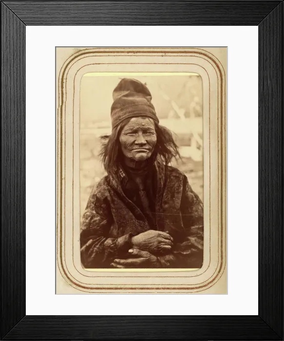 Framed Print : Inga Matsdotter Sjålsa, 76 years old, Sjokksjokk's Sami village, Jokkmokk's sn, 1868. Creator: Lotten von Duben Framed Print : Inga Matsdotter Sjålsa, 76 years old, Sjokksjokk's Sami village, Jokkmokk's sn, 1868. Creator: Lotten von Duben