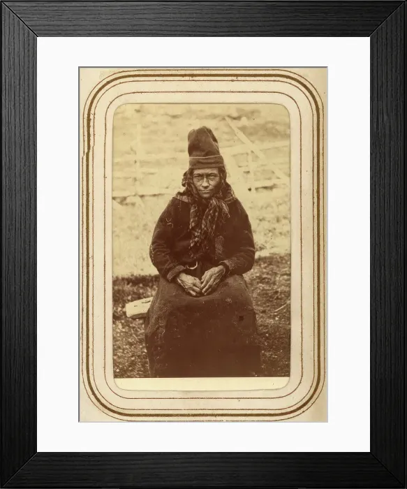 Framed Print : Portrait of Karin Nilsdotter Finnberg, born Länta, age 50, Sirka's Sami village, 1868. Creator: Lotten von Duben Framed Print : Portrait of Karin Nilsdotter Finnberg, born Länta, age 50, Sirka's Sami village, 1868. Creator: Lotten von Duben