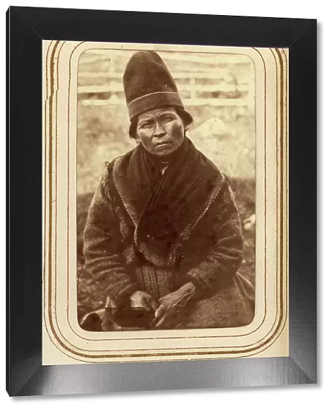 Portrait of Elsa Nilsdotter Länta, 35 years old, Sirka's Sami village, 1868. Creator: Lotten von Duben