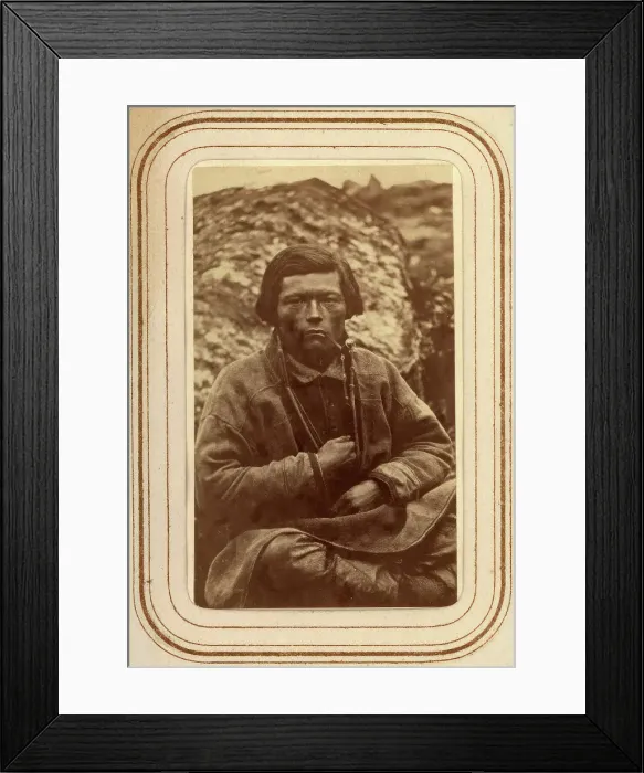 Framed Print : Portrait of Nils Paulus Larsson Länta, 26 years old, Sirka's Sami village, 1868. Creator: Lotten von Duben Framed Print : Portrait of Nils Paulus Larsson Länta, 26 years old, Sirka's Sami village, 1868. Creator: Lotten von Duben