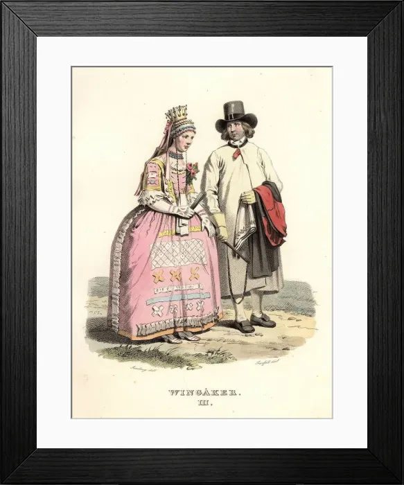 Framed Print : Man and woman in wedding clothes from Vingåker, Södermanland, Sandberg / Forssell'. Creator: Unknown. Man and woman in wedding clothes from Vingåker, Södermanland, Sandberg / Forssell'. Creator: Unknown Framed Print : Man and woman in wedding clothes from Vingåker, Södermanland, Sandberg / Forssell'. Creator: Unknown. Man and woman in wedding clothes from Vingåker, Södermanland, Sandberg / Forssell'. Creator: Unknown