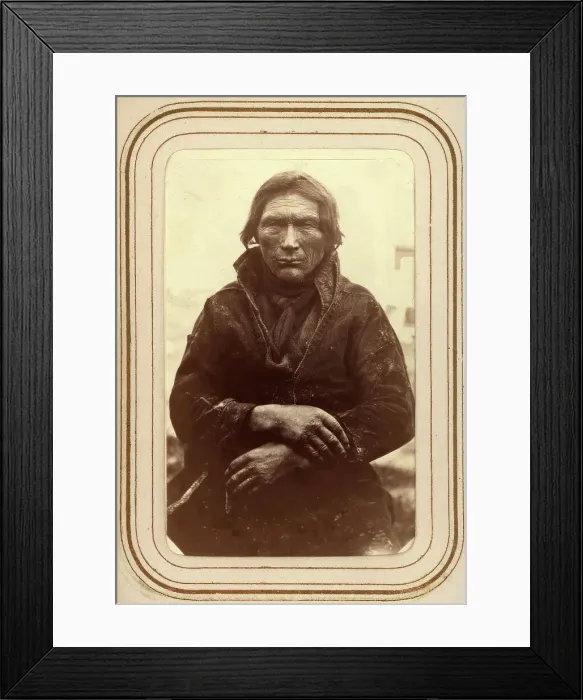 Framed Print : Portrait of Abmut Merak, 60 years old, Sjokksjokk Sami village, Jokkmokk parish, 1868. Creator: Lotten von Duben Framed Print : Portrait of Abmut Merak, 60 years old, Sjokksjokk Sami village, Jokkmokk parish, 1868. Creator: Lotten von Duben