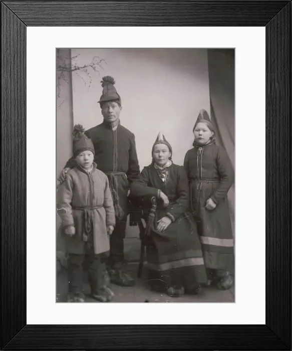 Framed Print : Samen Anders Mårtensson Ringdal with family, 1897. Creator: Unknown Framed Print : Samen Anders Mårtensson Ringdal with family, 1897. Creator: Unknown