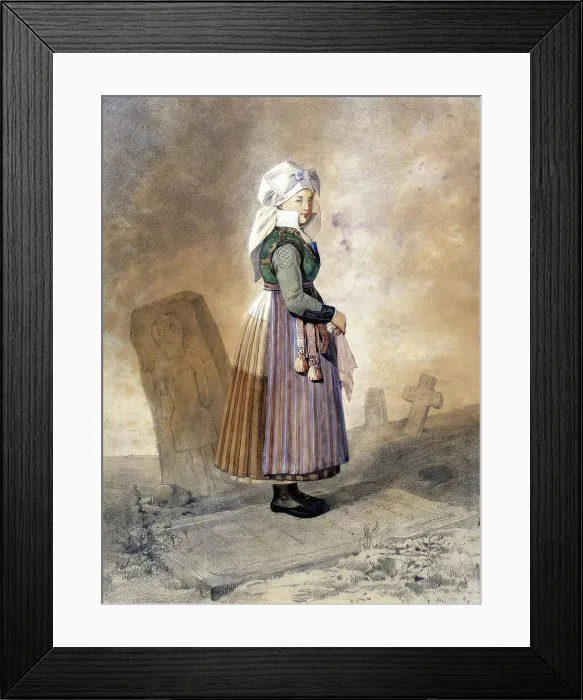 Framed Print : Woman in folk costume from Frosta county in Skåne. Creator: Otto Wallgren Framed Print : Woman in folk costume from Frosta county in Skåne. Creator: Otto Wallgren