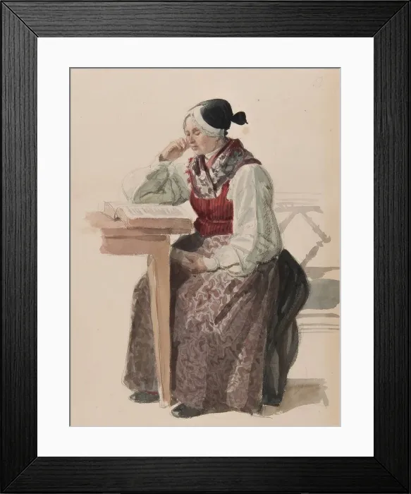 Framed Print : Woman in church dress, Ljusdahl, 1840. Creator: Vilhelm Wallander Framed Print : Woman in church dress, Ljusdahl, 1840. Creator: Vilhelm Wallander