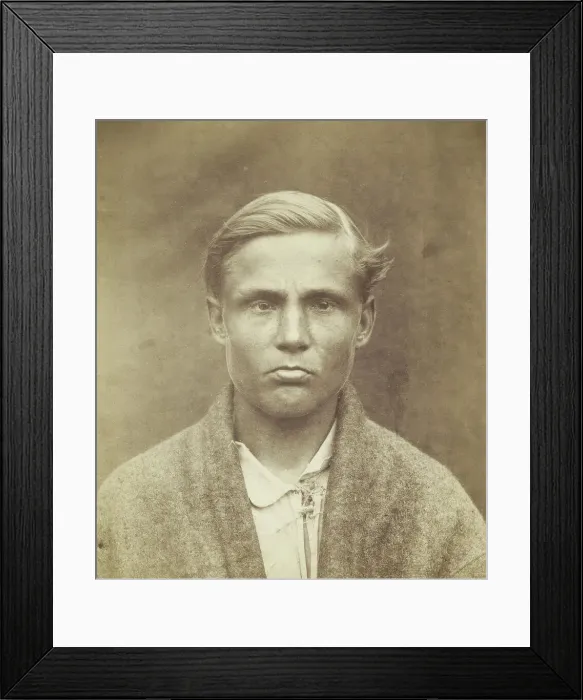 Framed Print : Portrait, bust, of young man from Tavastehus, Finland, 1877. Creator: Unknown Framed Print : Portrait, bust, of young man from Tavastehus, Finland, 1877. Creator: Unknown