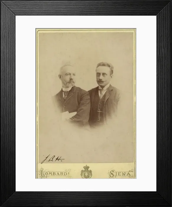 Framed Print : Business card portrait - John B. How and Claes Lagergren, 1889. Creator: Paolo Lombardi