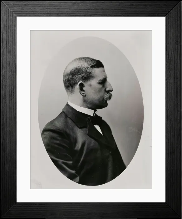 Framed Print : Portrait of man in suit with moustache, possibly Andrée, Salomon August (1854-1897)... 1890-1895. Creator: Unknown Framed Print : Portrait of man in suit with moustache, possibly Andrée, Salomon August (1854-1897)... 1890-1895. Creator: Unknown