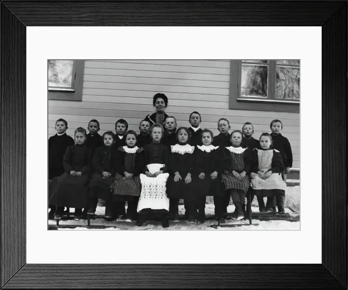 Framed Print : Lassar-Johanna with school class in Lima, 1895-1910. Creator: Per Persson Framed Print : Lassar-Johanna with school class in Lima, 1895-1910. Creator: Per Persson