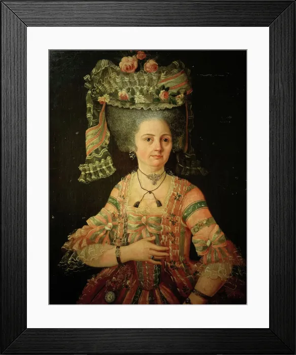 Framed Print : Portrait of lady with high hairstyle, 1780s. Creator: Unknown Framed Print : Portrait of lady with high hairstyle, 1780s. Creator: Unknown