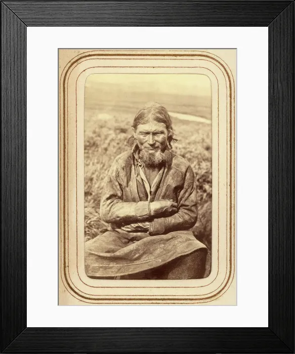 Framed Print : Portrait of Amund Persson (Menlös) Hunsi, 64 years old, Tuorpon Sami village, 1868. Creator: Lotten von Duben Framed Print : Portrait of Amund Persson (Menlös) Hunsi, 64 years old, Tuorpon Sami village, 1868. Creator: Lotten von Duben